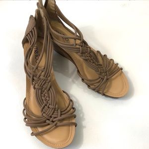 Brown wedge sandals